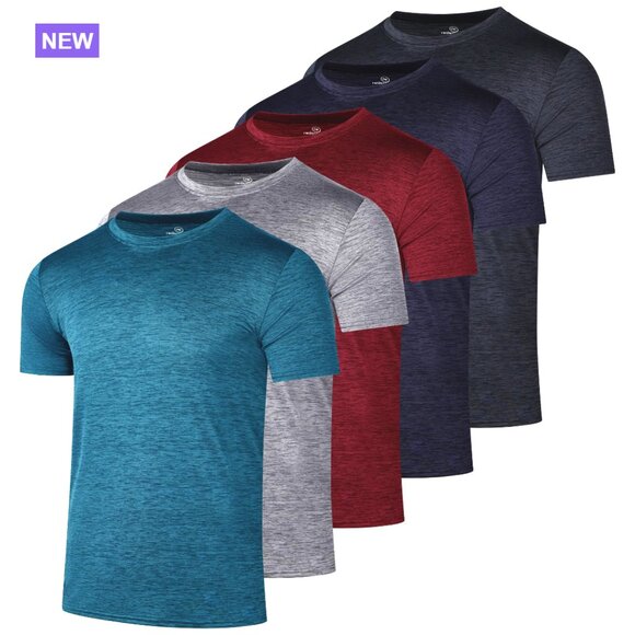 Youth Dry-Fit Wicking Active Performance Short Sleeve T-Shirts 5-Pack